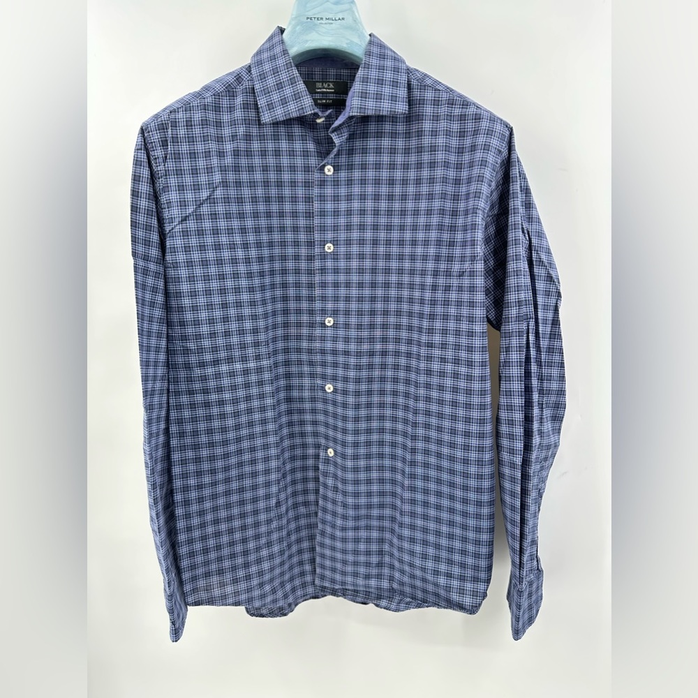 Saks Fifth Avenue Black Label Blue Plaid Button-down size L (X2)